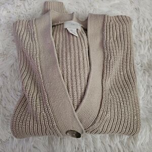 H&M Beige Knit 3 Button Size Large Cardigan